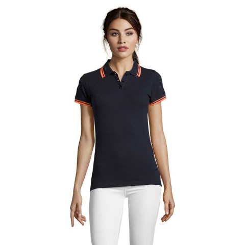 PASADENA DAMSKA POLO french navy / neon orange XXL (S00578-FO-XXL)