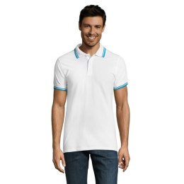 PASADENA MĘSKA POLO Biały/Aqua 3XL (S00577-QU-3XL)