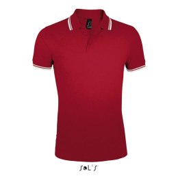 PASADENA Męskie polo 200g Rojo/Blanco L (S00577-RE-L)