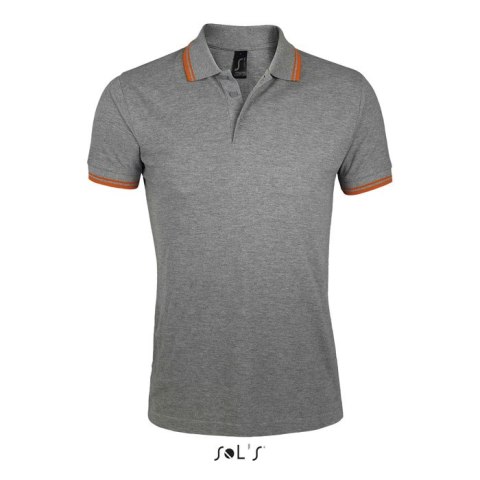 PASADENA Męskie polo 200g grey melange / orange L (S00577-MO-L)