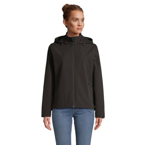 RACE WOMEN HOODED JACKET Czarny / Czarny opal M (S04448-BK-M)