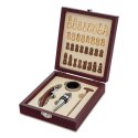 Zestaw do wina z szachami Sublime, brązowy - druga jakość