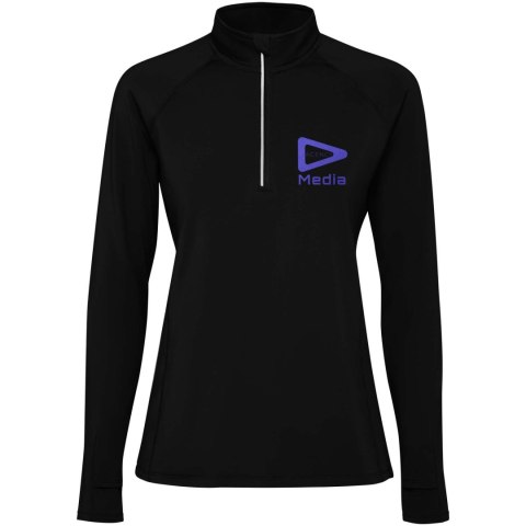 Estambul bluza damska z długim rękawem i zamkiem błyskawicznym na połowie długości czarny