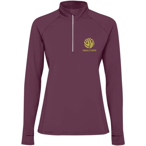 Estambul bluza damska z długim rękawem i zamkiem błyskawicznym na połowie długości śliwkowa czerwień