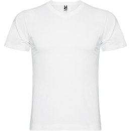 Samoyedo koszulka męska z krótkim rękawem i dekoltem w serek biały