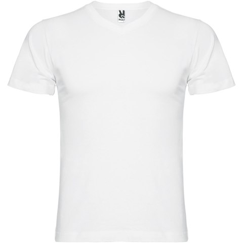 Samoyedo koszulka męska z krótkim rękawem i dekoltem w serek biały