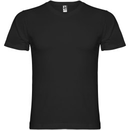 Samoyedo koszulka męska z krótkim rękawem i dekoltem w serek czarny (R65033O2)