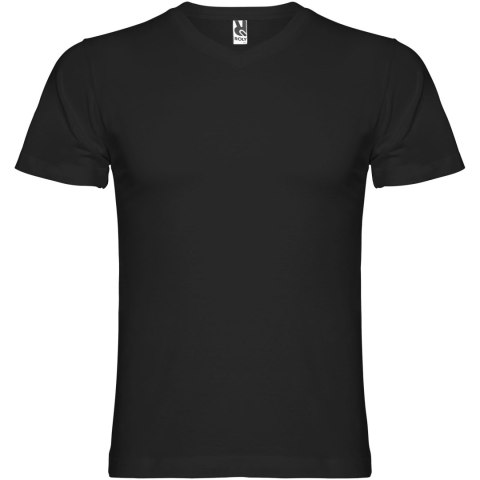 Samoyedo koszulka męska z krótkim rękawem i dekoltem w serek czarny (R65033O2)