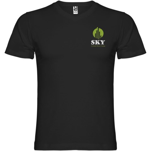 Samoyedo koszulka męska z krótkim rękawem i dekoltem w serek czarny (R65033O2)