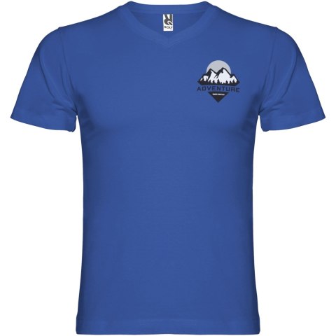 Samoyedo koszulka męska z krótkim rękawem i dekoltem w serek królewski niebieski (R65034T4)