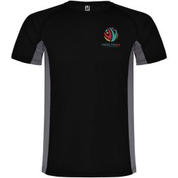 Shanghai sportowa koszulka męska z krótkim rękawem czarny, ciemny ołowiowy (R65959E4)