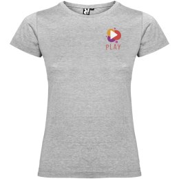 Jamaica koszulka damska z krótkim rękawem melanż szary (R66272U6)