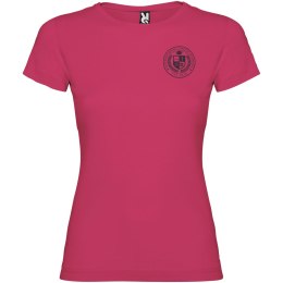 Jamaica koszulka damska z krótkim rękawem róż rozetka (R66274R3)