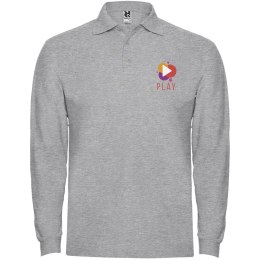 Estrella koszulka męska polo z długim rękawem melanż szary