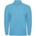 Estrella koszulka męska polo z długim rękawem turkusowy