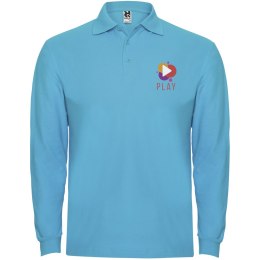 Estrella koszulka męska polo z długim rękawem turkusowy