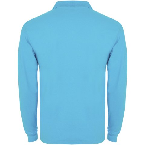 Estrella koszulka męska polo z długim rękawem turkusowy
