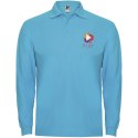 Estrella koszulka męska polo z długim rękawem turkusowy