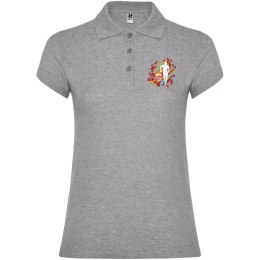 Star koszulka damska polo z krótkim rękawem melanż szary (R66342U6)