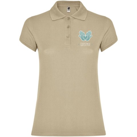 Star koszulka damska polo z krótkim rękawem piaskowy (R66341H6)
