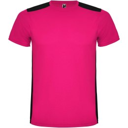 Detroit sportowa koszulka unisex z krótkim rękawem fuksja, czarny (R66529C4)