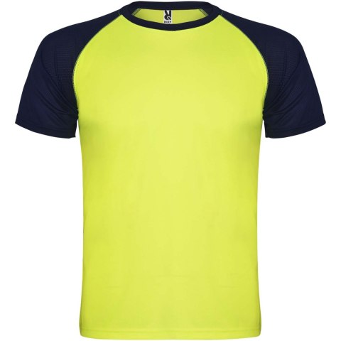 Indianapolis sportowa koszulka unisex z krótkim rękawem fluorescencyjny żółty, granatowy