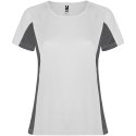 Shanghai sportowa koszulka damska z krótkim rękawem biały, ciemny ołowiowy (R66489D2)