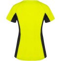 Shanghai sportowa koszulka damska z krótkim rękawem fluorescencyjny żółty, czarny (R66488Y3)