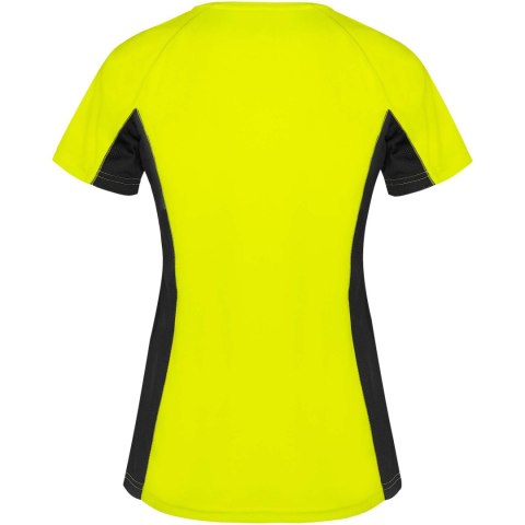 Shanghai sportowa koszulka damska z krótkim rękawem fluorescencyjny żółty, czarny (R66488Y3)