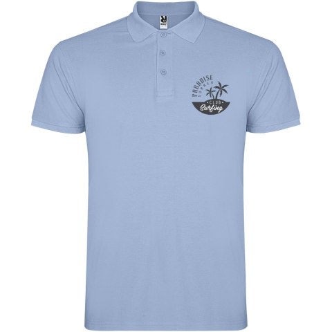 Star koszulka męska polo z krótkim rękawem błękitny