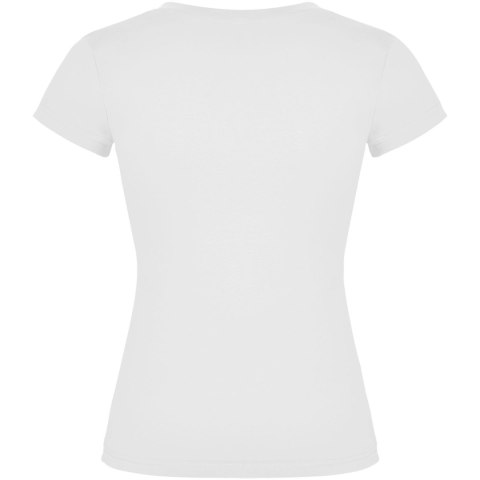 Victoria damska koszulka z krótkim rękawem i dekoltem w serek biały (R66461Z3)