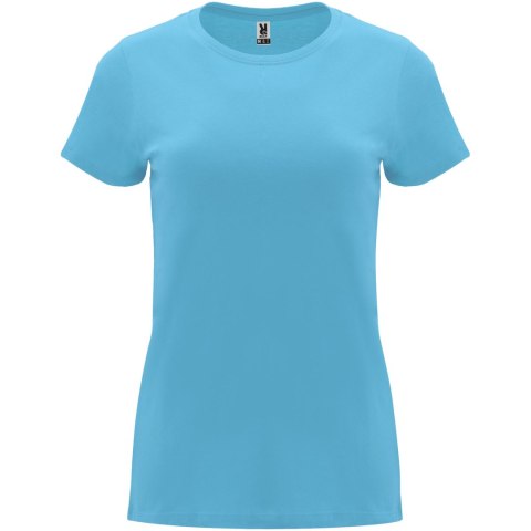 Capri koszulka damska z krótkim rękawem turkusowy