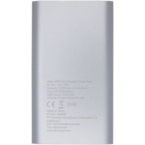 Juice bezprzewodowy powerbank 4000 mAh srebrny