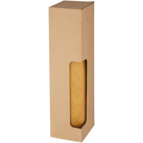 Izolowana próżniowo butelka Cove ze stali nierdzewnej o pojemności 500 ml z nadrukiem imitującym drewno melanż natural