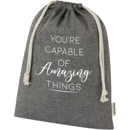 Pheebs torba na prezent z bawełny z recyklingu o gramaturze 150 g/m² i z certyfikatem GRS, duża o pojemności 4 l melan