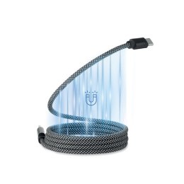 Pleciony kabel magnetycznyRPET biały/czarny (MO2778-33)