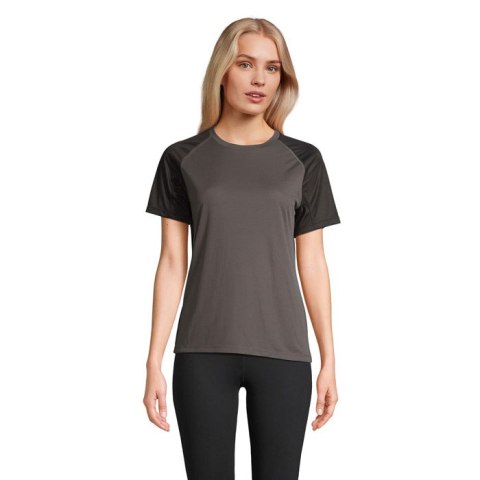 VORTEX WOMEN RAGLAN T-SHIRT Black/Charcoal Grey L (S04788-BI-L)