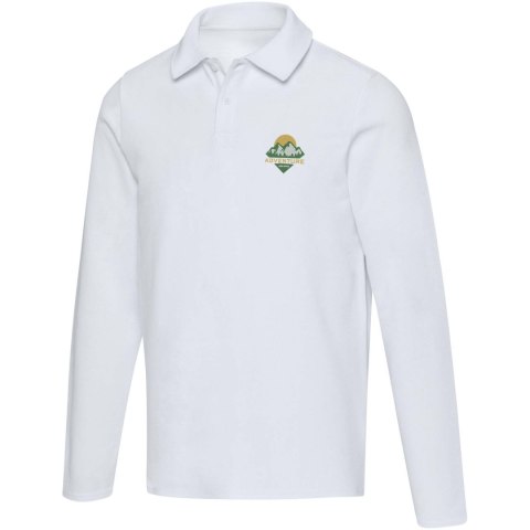 Apollo koszulka polo z długim rękawem, uniseks biały