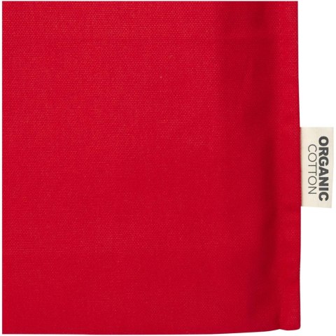 Odisha organiczna torba na zakupy z certyfikatem OCS o gramaturze 180 g/m² z pełnym dnem, 14 l czerwony