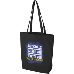 Odisha organiczna torba na zakupy z certyfikatem OCS o gramaturze 270 g/m², 10 l czarny