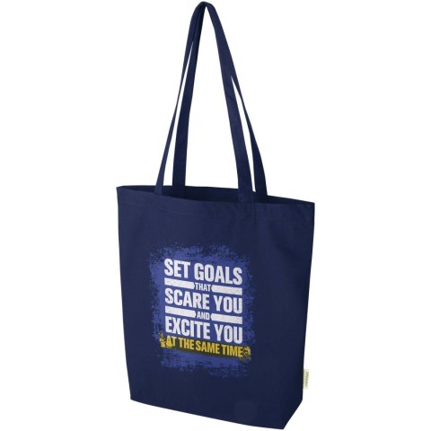 Odisha organiczna torba na zakupy z certyfikatem OCS o gramaturze 270 g/m², 10 l granatowy