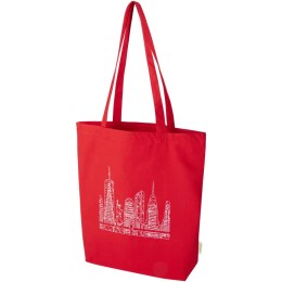 Odisha organiczna torba na zakupy z szerokim dnem z certyfikatem OCS o gramaturze 180 g/m², 11 l czerwony