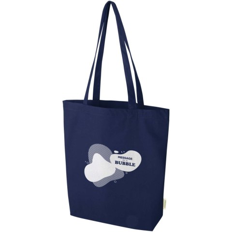 Odisha organiczna torba na zakupy z szerokim dnem z certyfikatem OCS o gramaturze 180 g/m², 11 l granatowy