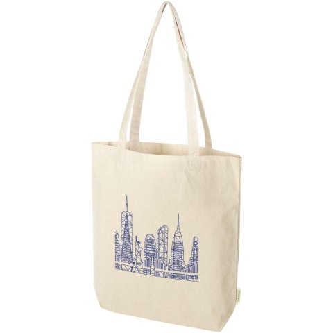 Odisha organiczna torba na zakupy z szerokim dnem z certyfikatem OCS o gramaturze 180 g/m², 11 l naturalny