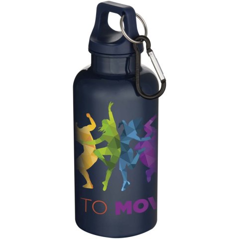 Oregon butelka na wodę o pojemności 400 ml z w jednolitym kolorze z karabińczykiem, wykonana z tworzyw sztucznych poch