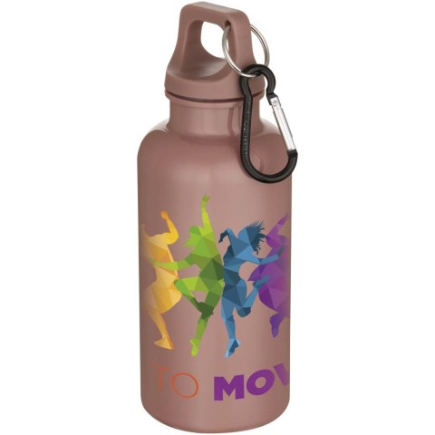 Oregon butelka na wodę o pojemności 400 ml z w jednolitym kolorze z karabińczykiem, wykonana z tworzyw sztucznych poch