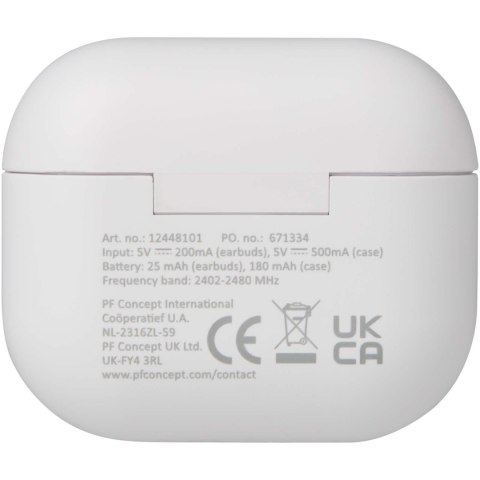 Altais zestaw słuchawkowy True Wireless z technologią Bluetooth® z tworzyw sztucznych pochodzących z recyklingu biały