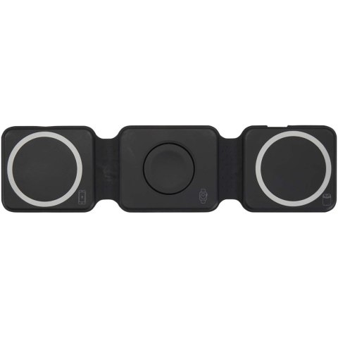 Armus zestaw 3 w 1 ze składaną ładowarką bezprzewodową 15 W z tworzyw sztucznych pochodzących z recyklingu czarny