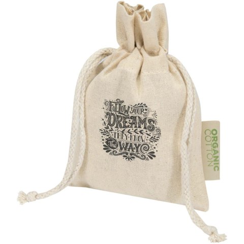 Odisha organiczna torebka prezentowa z certyfikatem OCS o gramaturze 140 g/m² — 15 x 10 cm naturalny