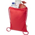 Peru Blend torba ściągana sznurkiem z materiału z recyklingu z certyfikatem GRS o gramaturze 180 g/m², 5 l czerwony